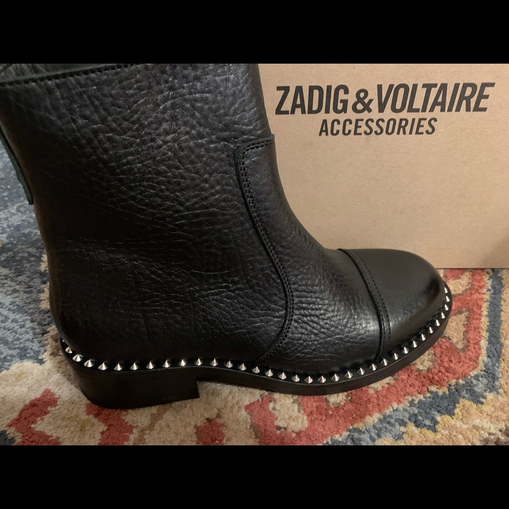 Never worn Zadig&Voltaire black leather ankle booties